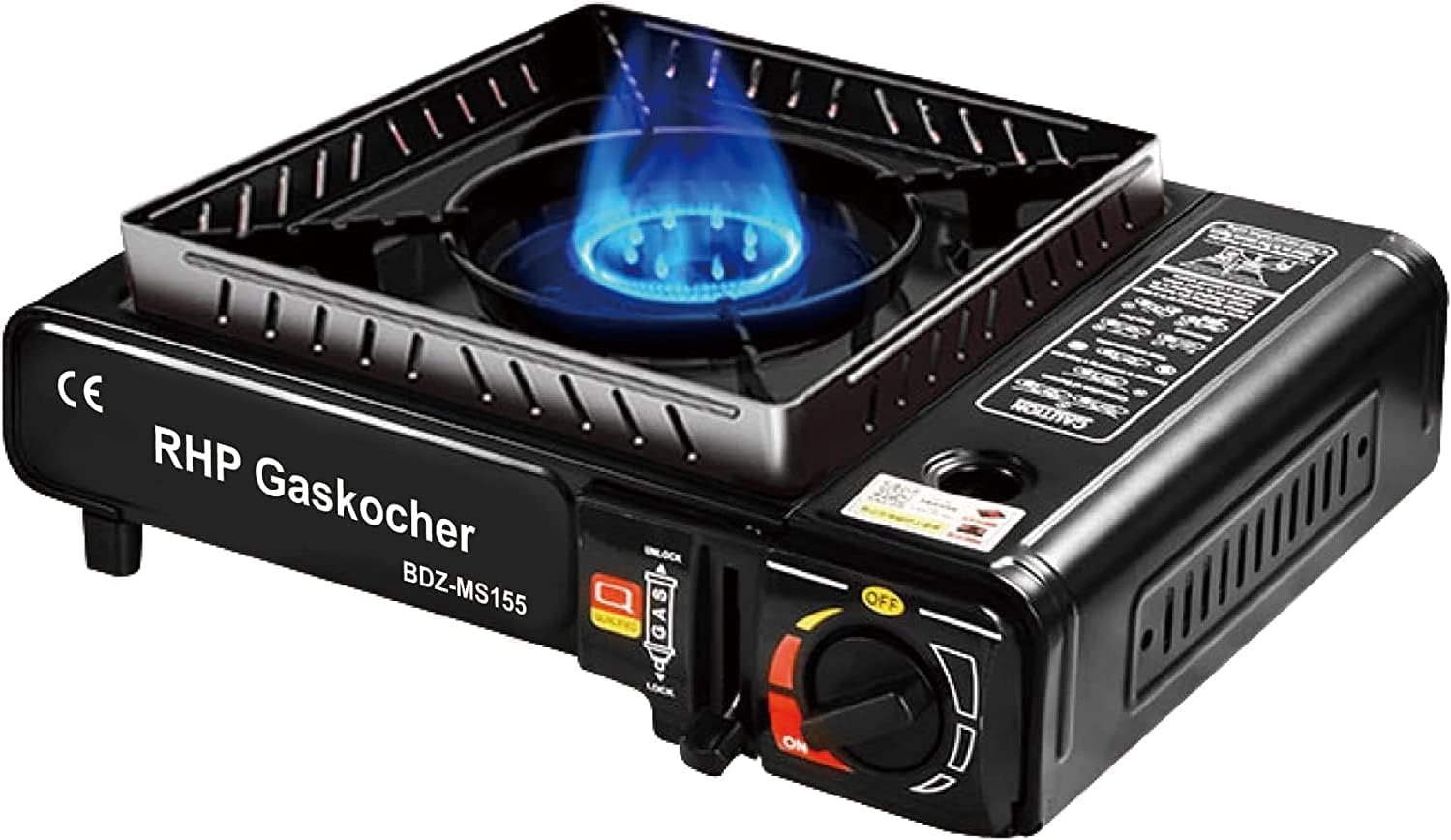 Outdoor Gaskocher Campingkocher I Gasherd Kochfeld – für Camping Reisen Urlaub Wandern Picknick Garten – mit praktischem Koffer - bis zu 30% weniger Gasverbrauch