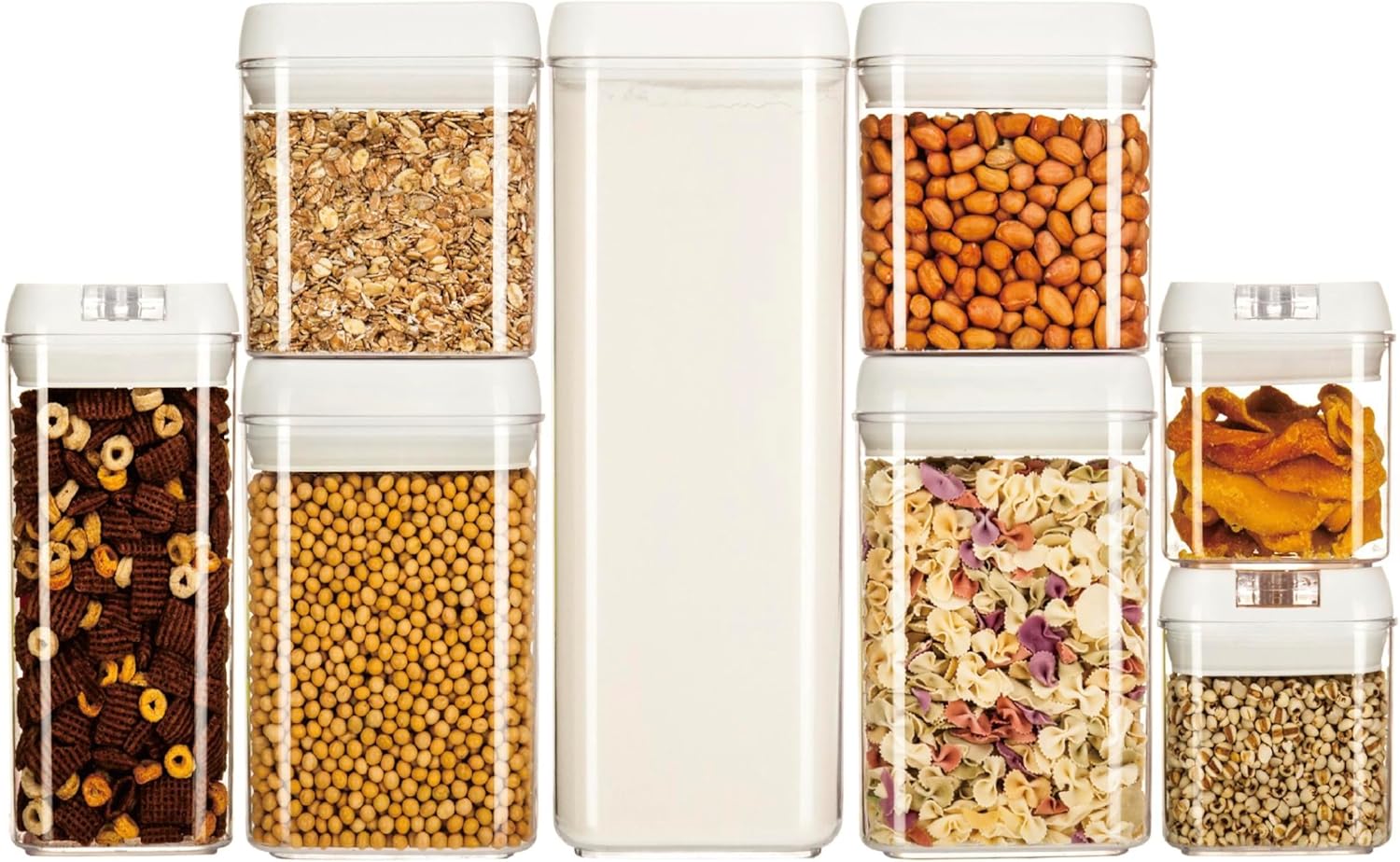 Frischhaltedosen-Set: Wiederverwendbares, für vielseitige Anwendungen. Benutzerfreundliche Klappdeckel, optimales stapelbares Modulsystem, BPA-frei