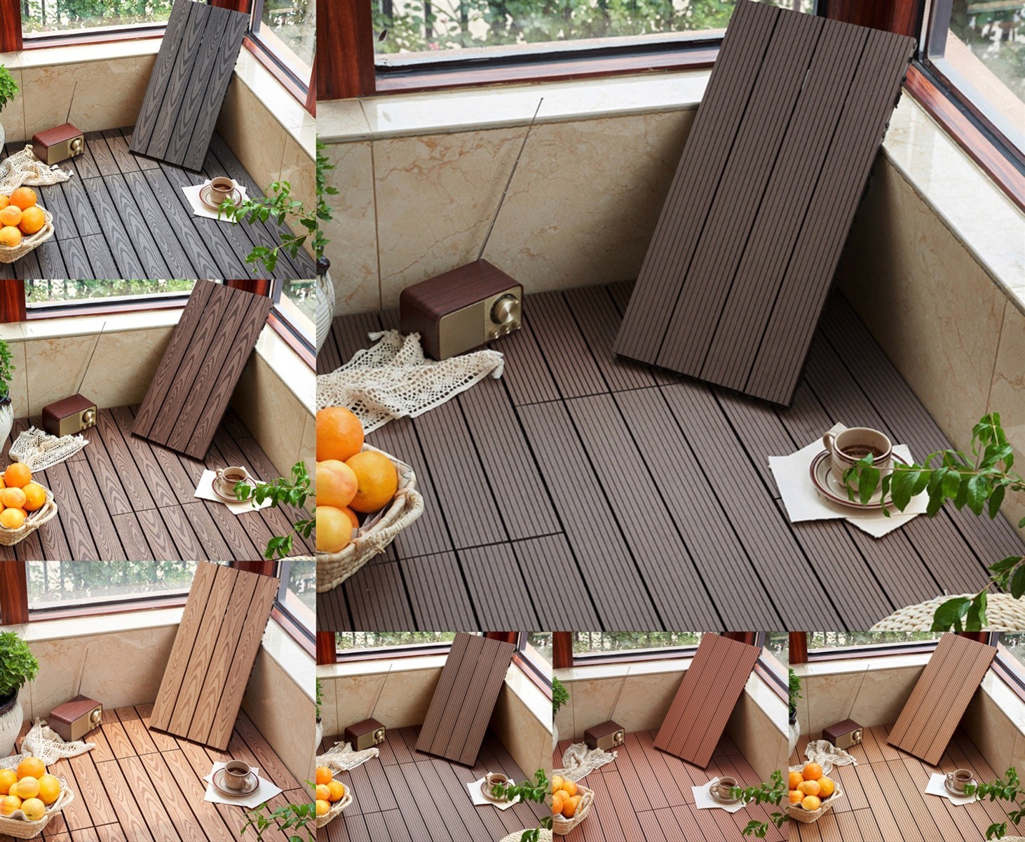 12 x Premium WPC Terrassenfliesen Klickfliesen Balkonfliesen Stecksystem Holzoptik 30x60 cm - Einfach zu verlegen, wasserfest, korrosionsbeständig