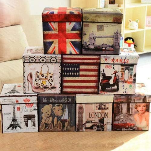 Sitzhocker mit Stauraum hocker Sitzwürfel - Sitzbox Faltbarer Würfel mit Aufbewahrung braun 30 x 30 x 30cm