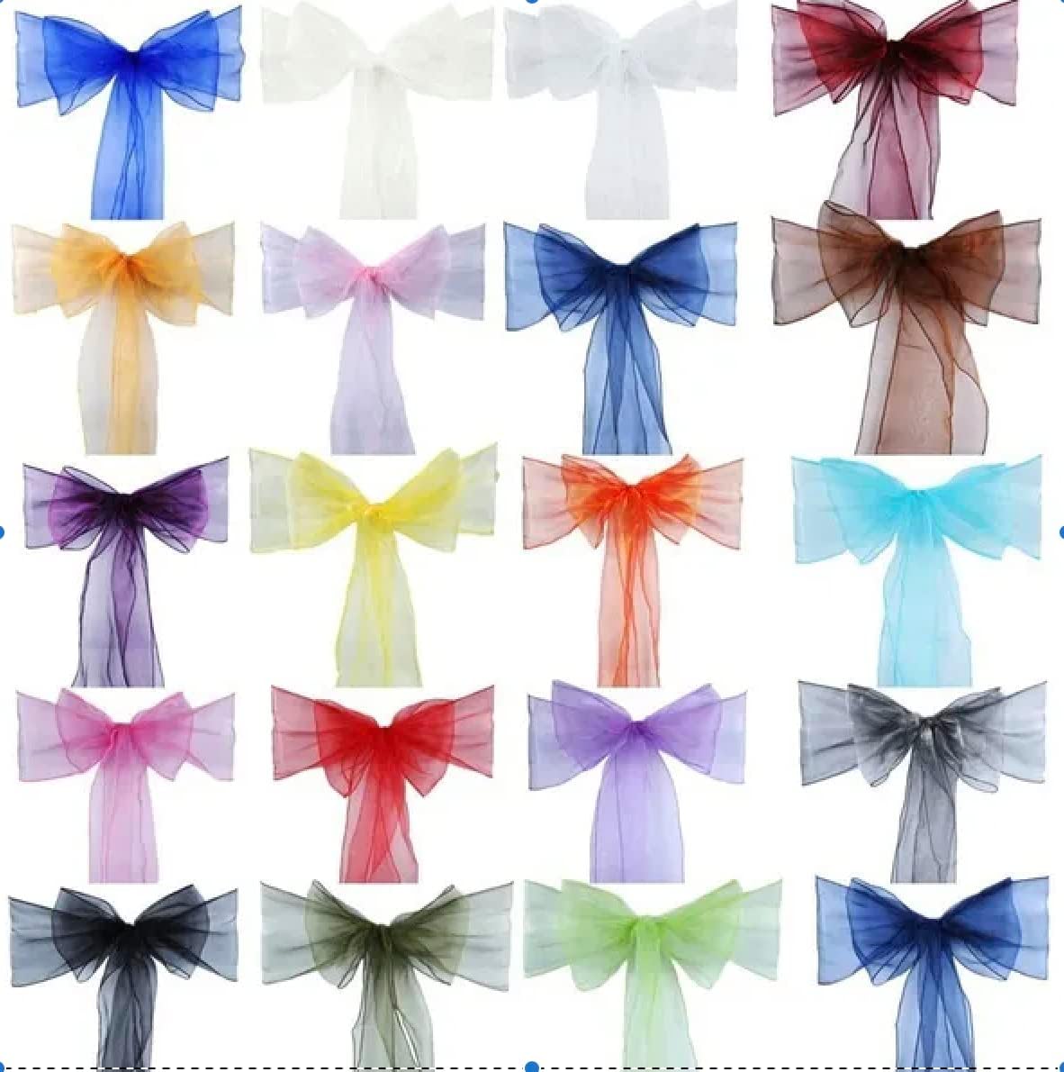 25 Stk. Organza-Schärpen, Organza-Stuhlschleifen für Hochzeit, vollere Stuhlschleifen-Schärpe für Bankett/Hochzeit/Jahrestag/Partys/Event-Dekoration