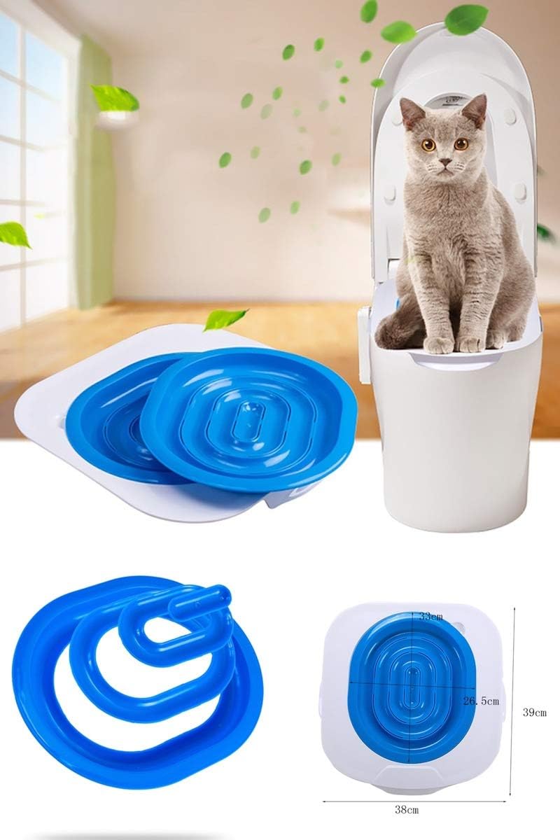 Katzen Toiletten Trainingssystem - Heimtier Trainings Kit Mit Toilettensitz für Katzen - WC-Sitz und Katzenklo