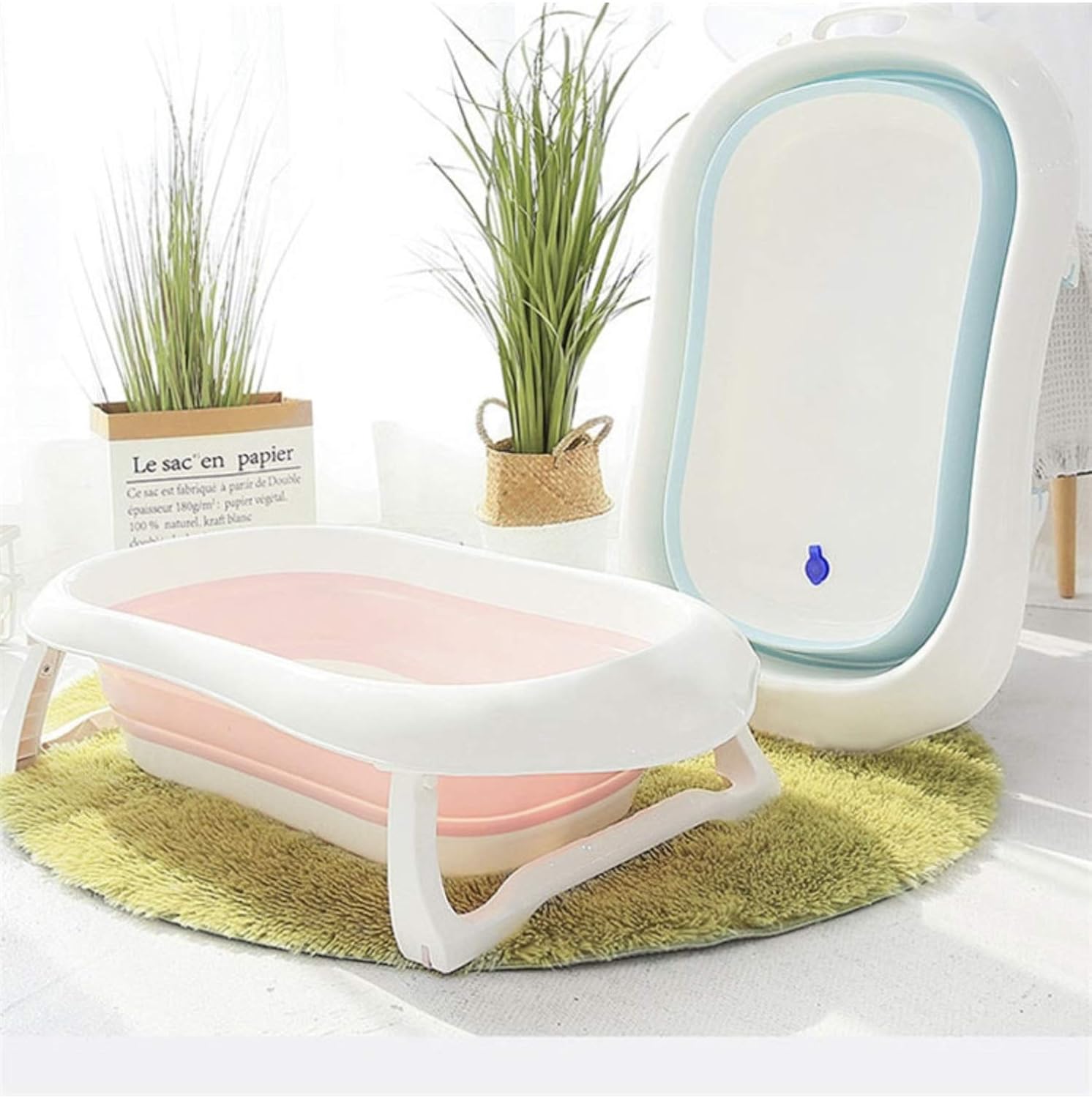 Badewanne für Babys Ergonomische Babywanne Anti-Rutsch Kunststoff rutschfest klappbar - 3 Farben