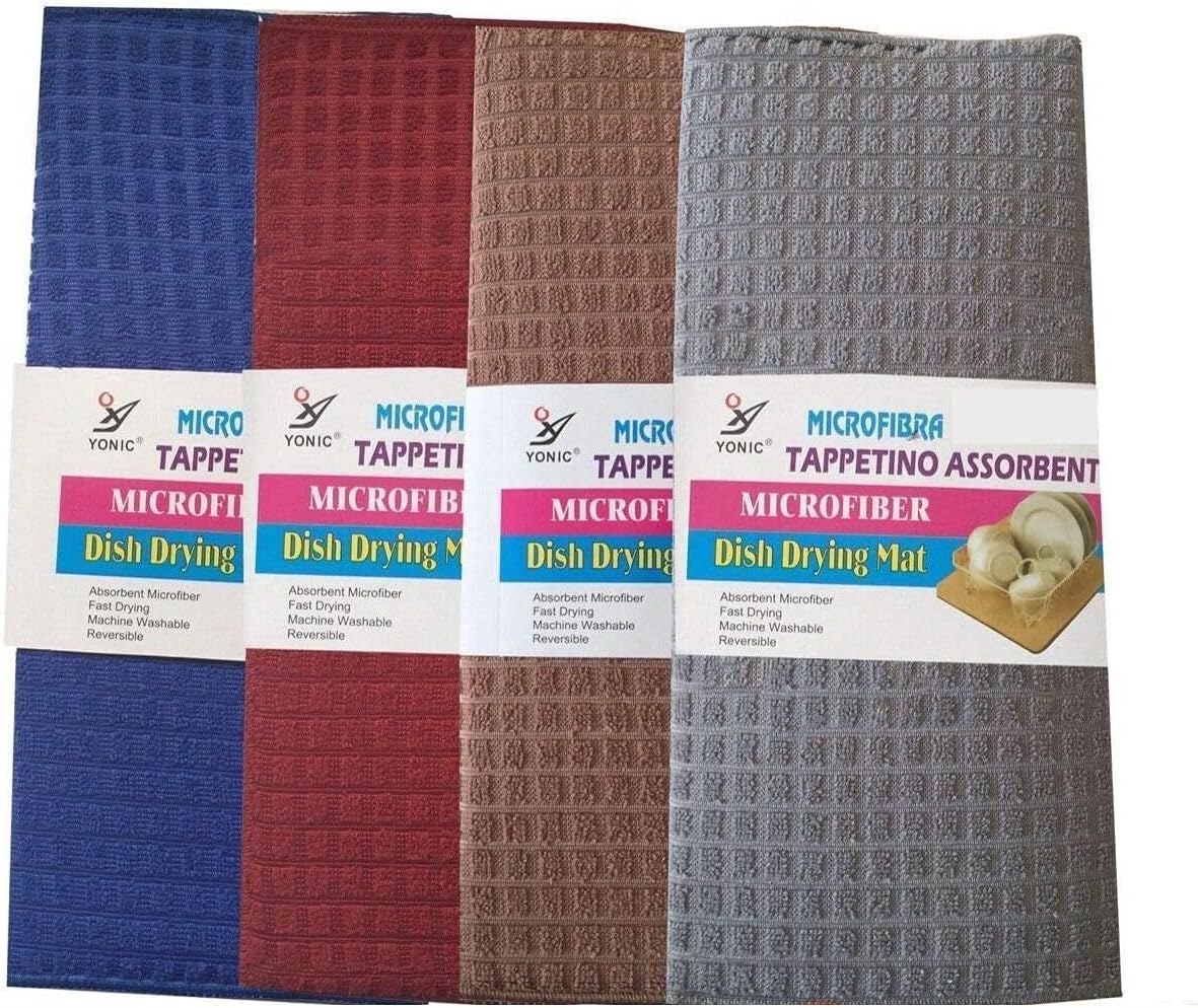 XL ABTROPFMATTE MIKROFASER ABTROPFTABLETT SPÜLUNTERLAGE GLÄSERMATTE Geschirr ZUM TROCKNEN 50 x 68 cm Grau