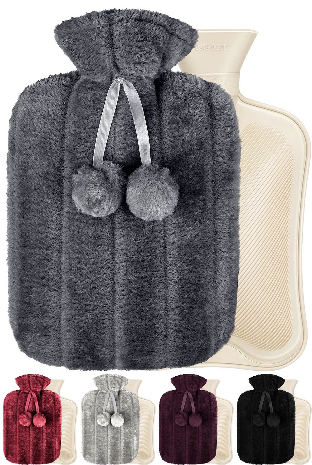 Kuschelige Wärmflasche mit weichem Bezug I Wärmflaschen für Erwachsende Kinder und Babys - für Frauen Männer Jungen & Mädchen - Wärme-Therapie gegen Schmerzen für mehr Wohlbefinden